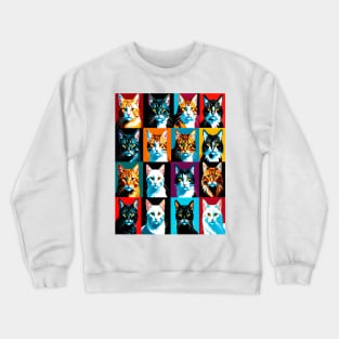 Pop Art Cat Portraits Crewneck Sweatshirt